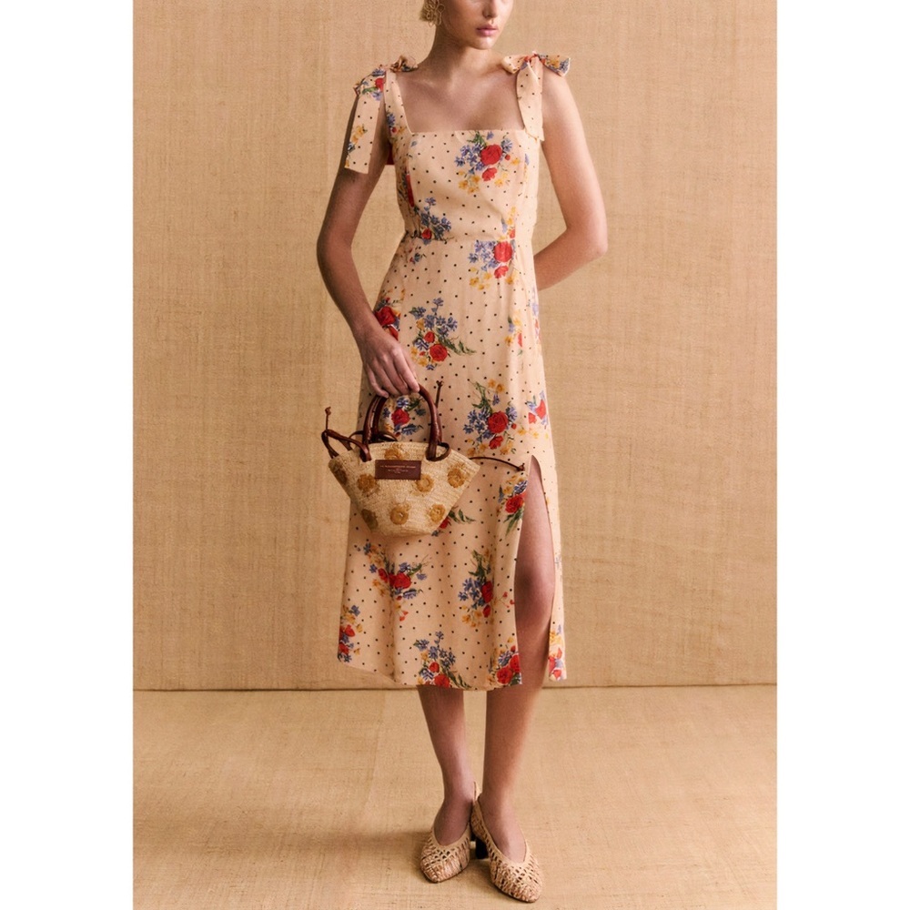 NWT Sezane Midi Floral Dorotha Sleeveless Dress